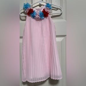 Blueberi Boulevard Little Girl’s Pink Pleated Spring/Summer Dress